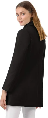 Vista 5 de Allegra K - Gabardina larga de invierno con cuello Peter Pan y botonadura doble para mujer