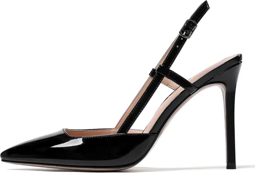 Vista 2 de WAYDERNS - Zapatos de tacón alto con hebilla para mujer