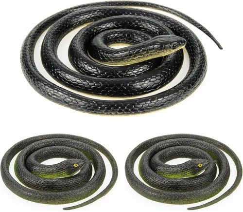 Vista 9 de Juguete de serpiente falsa de goma realista de 50 pulgadas Mamba para accesorios de jardín y broma práctica Para un práctico accesorio de broma