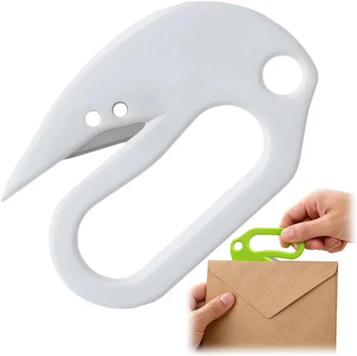 Vista 7 de Letter Opener Envelope Slitter Tool Concealed Blade Mail Opener with Ergonomic Comfort Grip, Compact Paper Cutter for Envelopes, Bubble Mailers Red