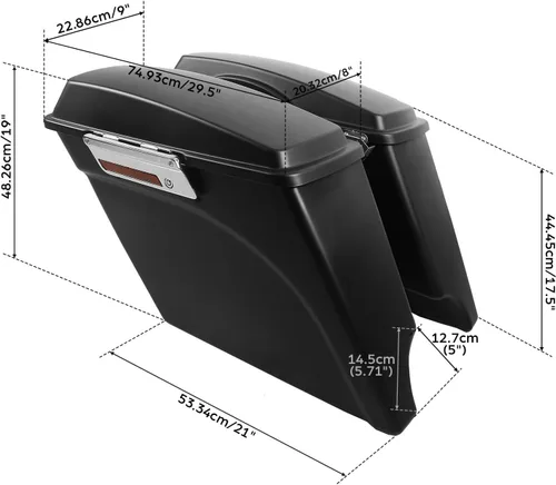 Vista 5 de Alforjas alargadas de 5 pulgadas TCMT para Harley Touring Street Electra Glide 1993-2013