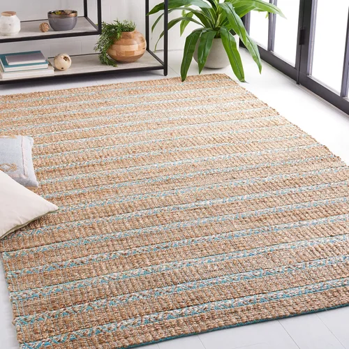 Vista 9 de SAFAVIEH Natural Fiber Collection NFB655Z - Alfombra de pasillo de 2 pies 3 pulgadas x 8 pies, color negro y natural, hecha a mano de yute a rayas