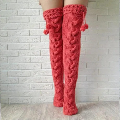 Vista 4 de Juniors Knitting Wool Leg Socks with Good Elasticity Simple to Clean for Home Party Outdoor Wear