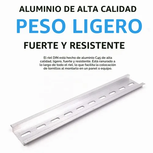 Vista 2 de Erayco 20 piezas de riel DIN ranurado de aluminio RoHS 7.5 "pulgadas de largo 1.378 in de ancho 0.295 in de alto