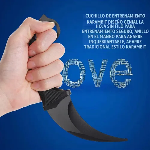Vista 3 de TOPOINT - Paquete de 2 cuchillos Karambit sin filo de corte sin filo con funda para principiantes (negro y rojo)