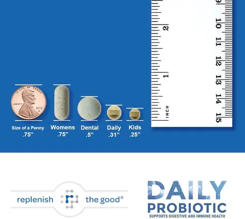Vista 2 de Replenish the Good Probiótico diario para adultos Suplemento vegano con 6 mil millones de UFC Apoya la salud digestiva Ofrece 15 veces más