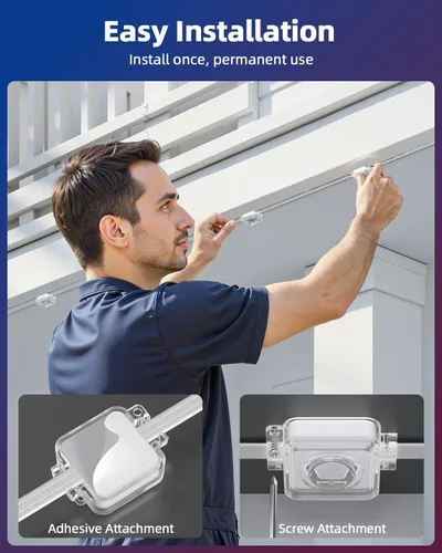 Vista 8 de REYLAX Luces permanentes para exteriores de 100 pies con 60 luces LED, luces de alero RGB+IC, IP67 impermeable, múltiples escenas para decoración