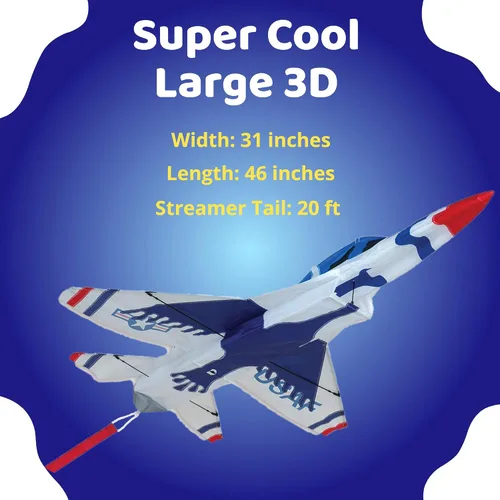 Vista 7 de Premier Kites Cometa Jet 3D - F16 Thunderbird