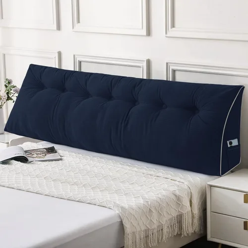 Vista 40 de Sasttie Almohada de Cabecera Queen, Almohada de Cuña de Cabecera para Sentarse en la Cama, Cojín Triangular con Soporte de Respaldo para Leer - Con