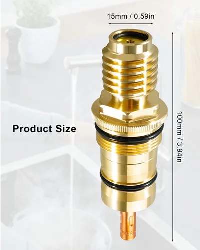 Vista 3 de 47050000 Cartucho termostático de 1/2 pulgada apto para válvula de agua Grohe, grifo de bañera y ducha, elemento térmico, latón