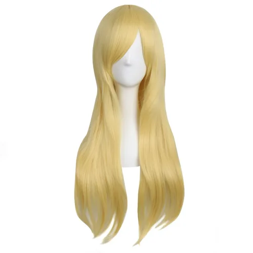 Vista 39 de MapofBeauty - Peluca larga de extremos rizados para cosplay, de 28 pulgadas, para mujer, color Azure Azul celeste