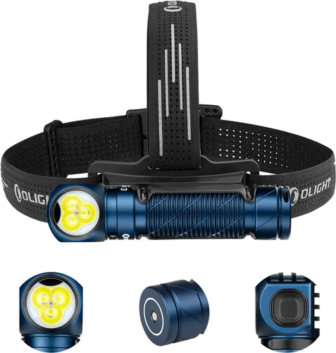 Vista 13 de OLIGHT Perun 3 - Linterna frontal recargable, 3000 lúmenes LED con luz roja, lámpara frontal impermeable con diadema para campamento al aire libre