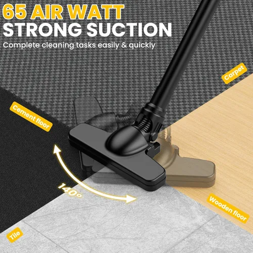 Vista 5 de Aspiradora inalámbrica para batería Dewalt de 20 V, aspiradora de mano ligera 5 en 1 con potente motor de 500 W, aspiradora de mano portátil de 46
