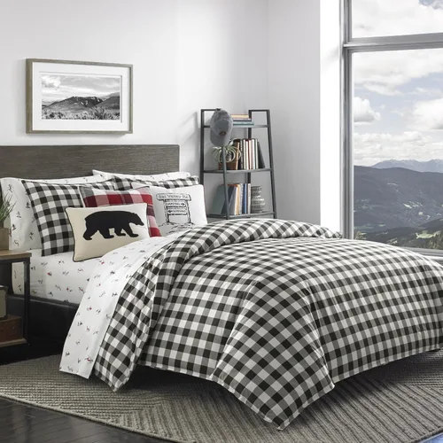 Vista 32 de Eddie Bauer - Juego de edredón twin, ropa de cama reversible a cuadros con funda a juego, peso medio para uso durante todo el año, artículos Aliso