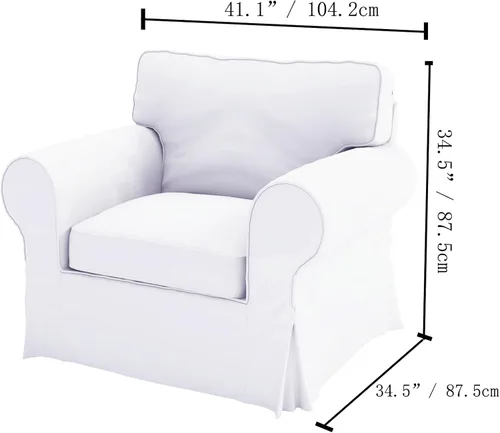 Vista 4 de Funda de repuesto para silla Ektorp de algodón, hecha a medida, compatible con la funda de sillón Ektorp de IKEA, el juego de fundas solo se ajusta