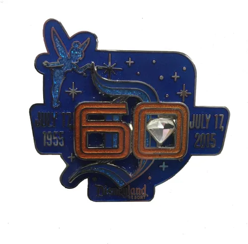 Vista 2 de Disney land 60th Diamond Anniversary Limited Release 17 de julio de 1955 17 de julio de 2015 Pin comercial