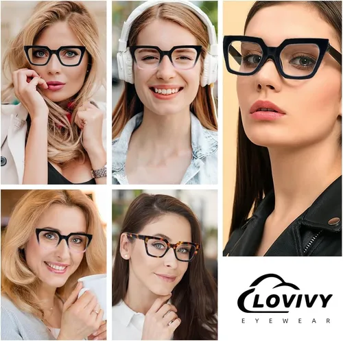 Vista 7 de Paquete de 3 lentes de lectura progresivos para mujer, multifocales, bloqueo de luz azul, bisagras de resorte