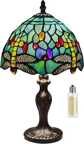 Vista 10 de Lámpara de Vidrio Teñido, Lámpara de Mesa de Vidrio Teñido, Lámpara de Noche de Escritorio Hecha a Mano, Lámpara de Noche de Cama, Regalo de Arte