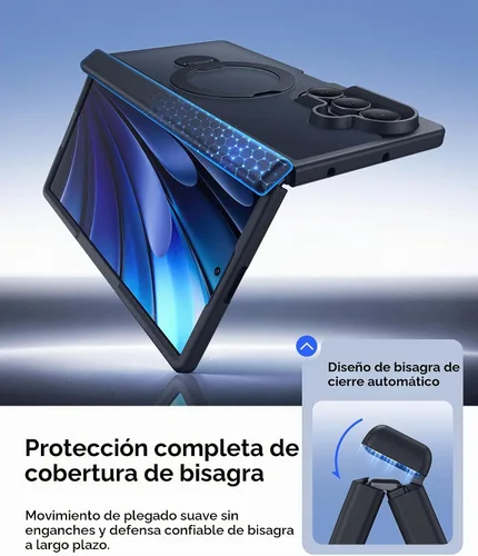 Vista 3 de FNTCASE Funda para Samsung Galaxy Z Fold 7 para Magsafe Negro