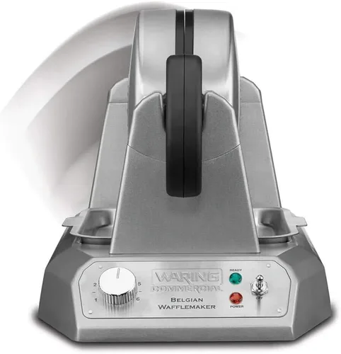 Vista 8 de Waring Commercial WW180X waflera belga simple de resistencia alta, placas antiadherentes recubiertas, produce 25 waffles por hora, 120V, 1200W