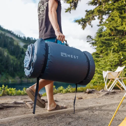 Vista 5 de HEST Foamy Camping Mattress Pad - Memory Foam Portable Roll Up Sleeping Cot Mattress for All Adventures - Dual Layer Comfort & Support - No Pump