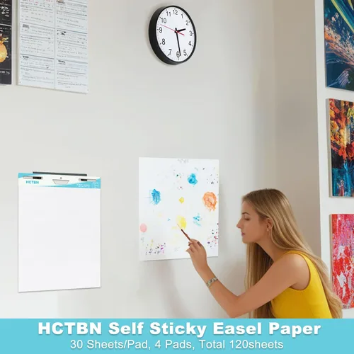 Vista 6 de Self-Stick Mini Easel Pad, 15 in x 18 in, 30 Sheets/Pad, 4 Pads, Sticky Flip Chart Paper for Teachers, Great for Students, Super Sticking Power &
