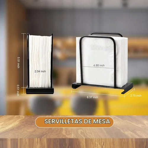 Vista 6 de Servilletero, moderno soporte para servilletas de papel de pie para cocina, mesa de comedor, almacenamiento de servilletas de metal para todas