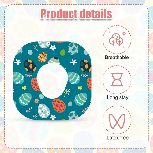 Vista 4 de 25 parches adhesivos para Dexcom G7, parches adhesivos impermeables para Pascua, protector de sensor transpirable, cubiertas de sensores, parches