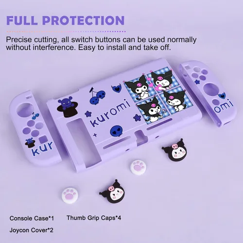 Vista 7 de DLseego Little Devil - Funda protectora para interruptor de conejo, carcasa de TPU suave, a prueba de golpes, resistente a los arañazos, con 4