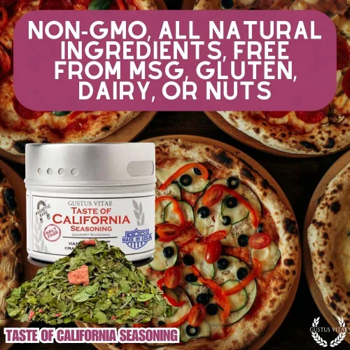 Vista 8 de Gustus Vitae - Taste of California - Auténtica mezcla de especias artesanales - Condimento gourmet - Sin OMG - Todo natural - De origen sostenible