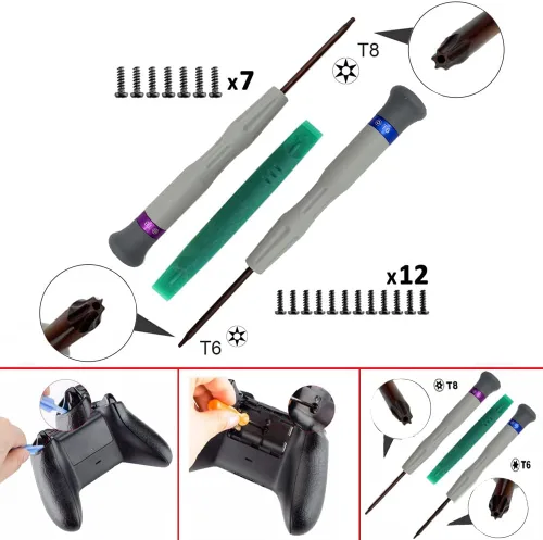 Vista 7 de Onyehn Reemplazo del joystick de mando de Xbox One 4 piezas de repuesto del sensor de joysticks analógicos 3D para Xbox One controlador con kit