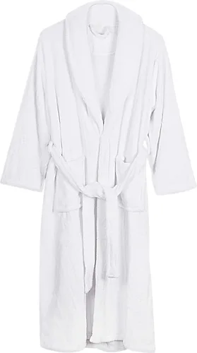 Vista 3 de NY Threads - Bata de baño de vellón para mujer con cuello tipo chal, bata larga y suave