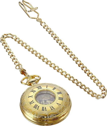 Vista 2 de Charles-Hubert, reloj de bolsillo mecánico chapado en oro Paris