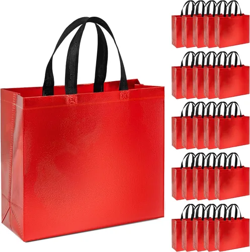 Vista 9 de Paquete de 25 bolsas de regalo grandes para regalo, fiesta de cumpleaños, boda, bolsa de regalo reutilizable, bolsas de regalo gigantes plateadas