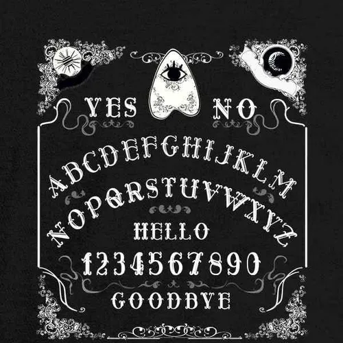 Vista 2 de Pop Threads Ouija Board Seance Spirit Board Design Goth Gothic Infant Baby Boy Girl Bodysuit