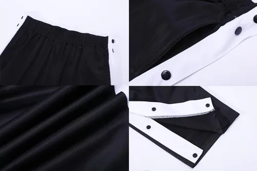 Vista 6 de THWEI Pantalones de chándal poscirugía con botón a presión para hombre Negro