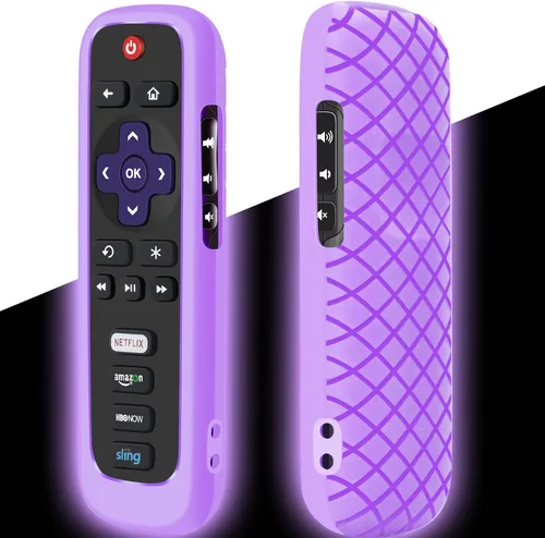 Vista 8 de Funda para mando a distancia Roku, cubierta de batería para TCL Smart TV Steaming Stick, funda protectora de silicona para control remoto universal
