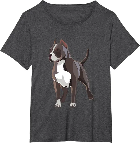 Vista 4 de American Bully Dog Holder Illustration for Dog Lovers T-Shirt Negro