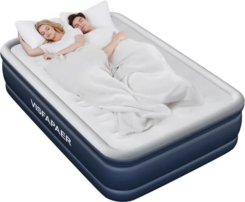 Vista 10 de Colchón de aire twin con bomba incorporada elevada, colchón inflable de 18 pulgadas de alto, colchón inflable eléctrico, cama de inflado rápido
