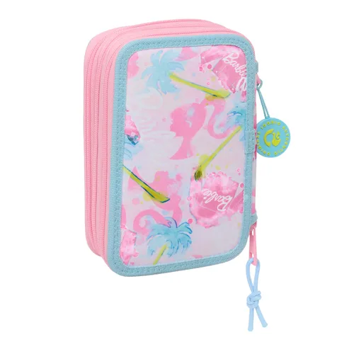 Vista 3 de Estuche Escolar con Accesorios Barbie Painterly Rosa Azul cielo 12,5 x 19,5 x 5,5 cm 37 Piezas