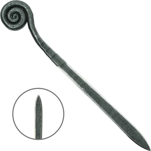 Vista 2 de Wicks Forge Cuchillo de hierro fundido con abrecartas Accesorio de escritorio de lujo, rústico y antiguo para cortar sobres y paquetes de papel