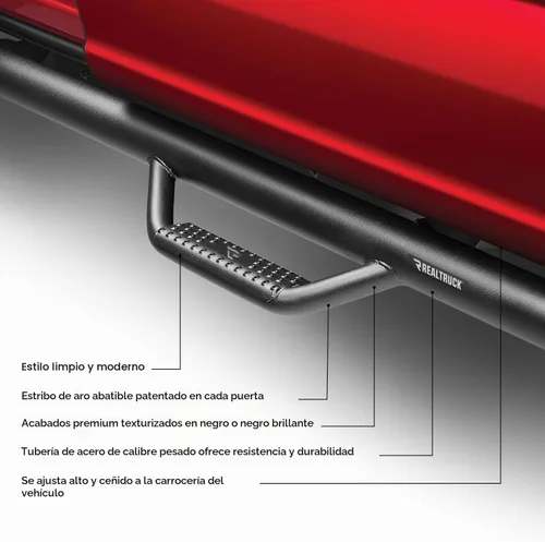 Vista 4 de N-Fab Nerf Steps Negro texturizado, longitud de la cabina C0180CC-TX Se adapta a todas las camas Chevrolet/GMC 1500 / 2500 / 3500 Crew Cab
