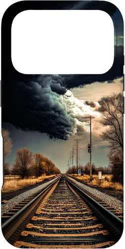 Vista 30 de Railroad Train Tracks Storm - Carcasa para iPhone 17