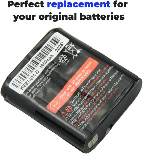 Vista 5 de Paquete de 4 baterías recargables de radio bidireccional 3.6V 1650mAh para Talkabout Motorola 53615 KEBT-071A KEBT-071-B KEBT-071-C KEBT-071-D
