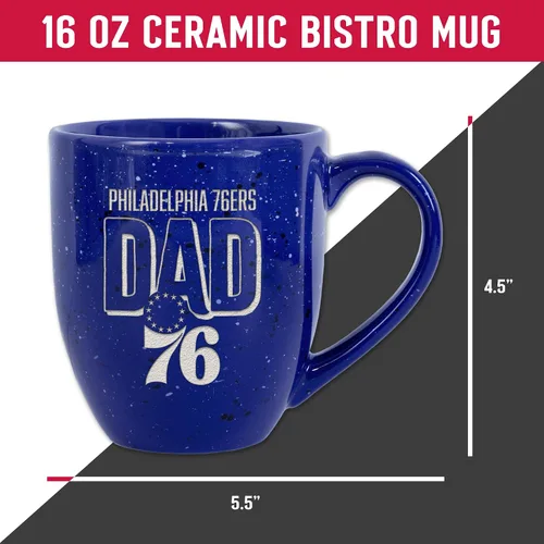 Vista 6 de Rico Industries NBA 16 oz Team Color Laser Engraved Speckled Ceramic Coffee Mug 3-Color del