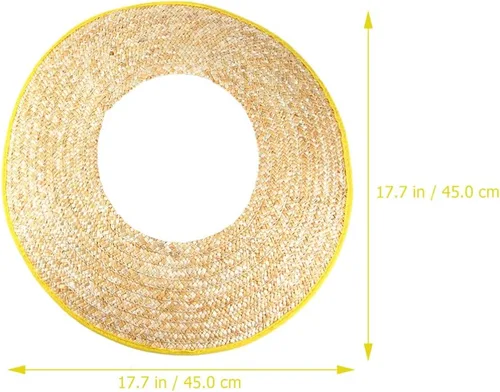 Vista 6 de Mipcase Sombrero duro, sombrero de paja tejida de paja completa, protección de extensión de protección para el sol, visera solar, accesorios