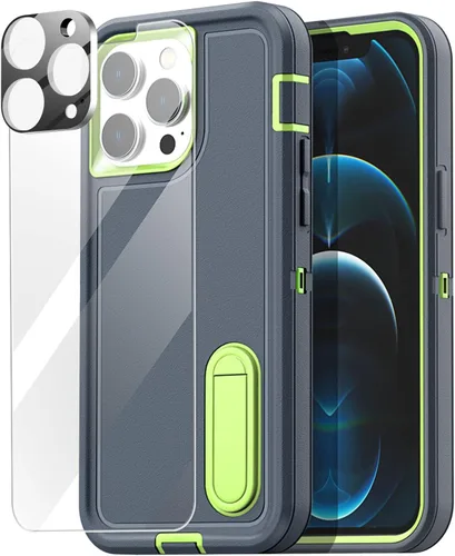 Vista 15 de AICase Funda para iPhone 12 Pro Max (6.7"), resistente protección contra caídas, cuerpo completo, a prueba de golpes, a prueba de polvo, protección