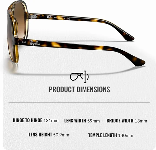 Vista 5 de Ray-Ban RB4125 CATS 5000 CLASSIC Pilot Shaped Sunglasses for Men & Women with Official RAYBAN Eyewear Kit
