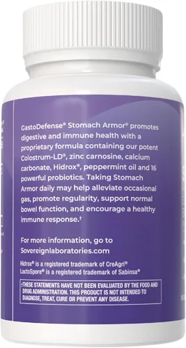Vista 4 de GastroDefense Stomach Armor - Probiótico y preestable - Calostro liposomal LD mejorado. Las manchas beneficiosas colonizan y promueven la salud