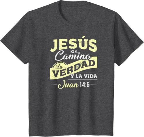 Vista 24 de Camisas de la Biblia de Jesus para los Cristianos Camiseta Española Negro